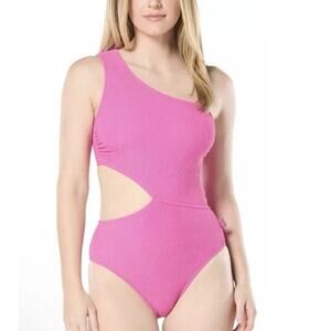 Michael Kors Pink One Piece Swimsuit Sz 6 Cut Out Monokini One Shoulder Swim NWT